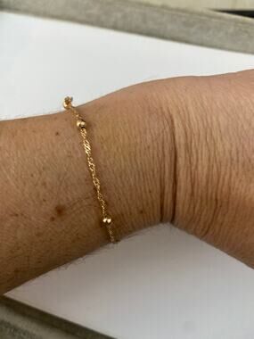 ball rope chain bracelet gold tone